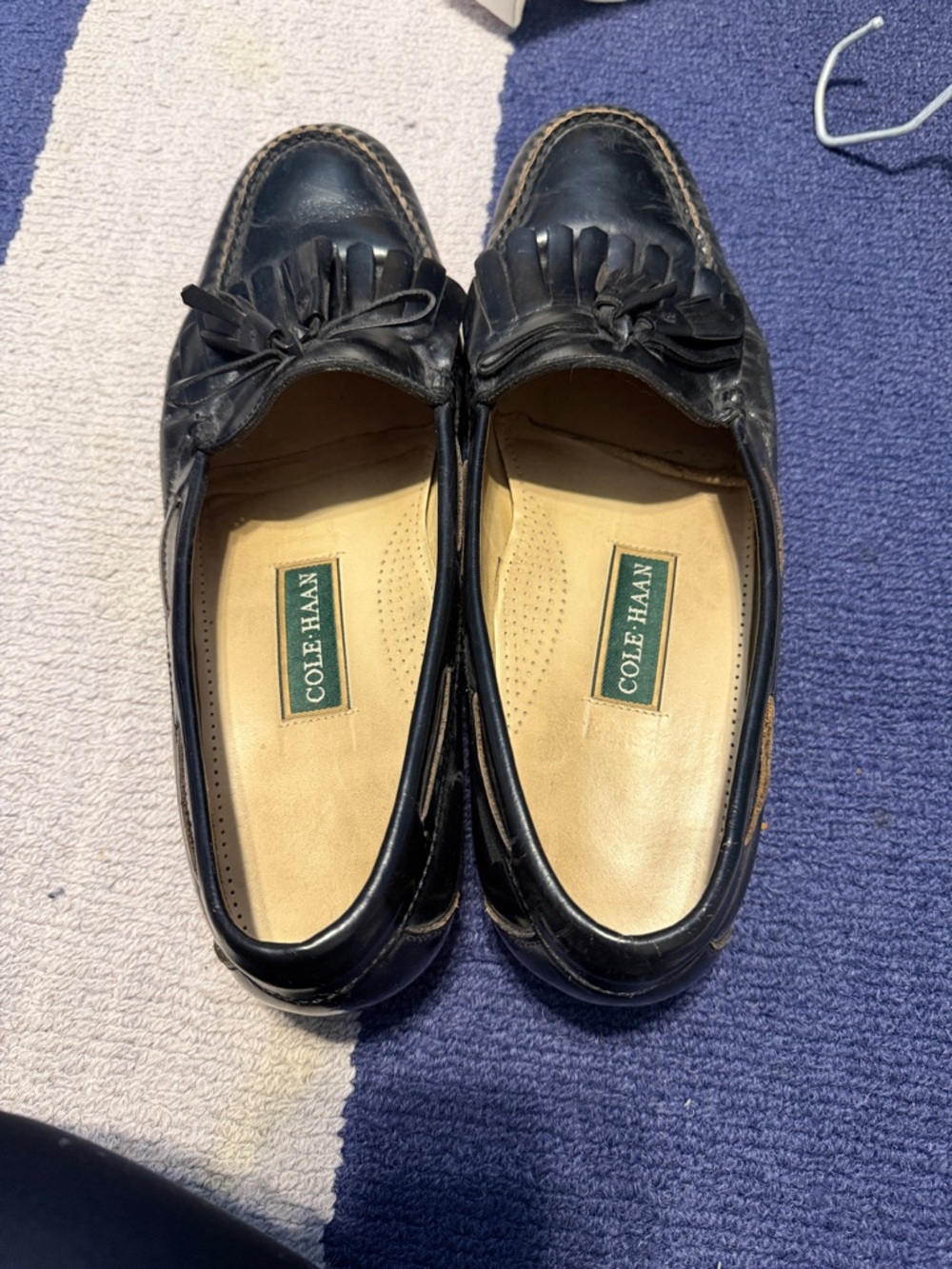 Cole Haan Black Leather Tassel Loafers